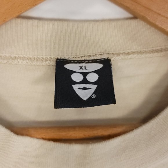 Vtg Beatnik Logo Graphic T-Shirt Men's XL Khaki Tan 90s USA - Picture 4 of 9